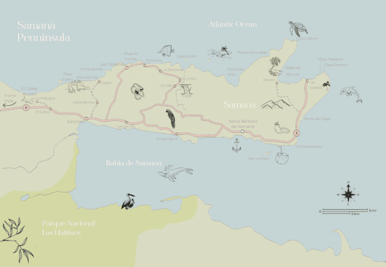 Samaná Peninsula Map Dominican Republic